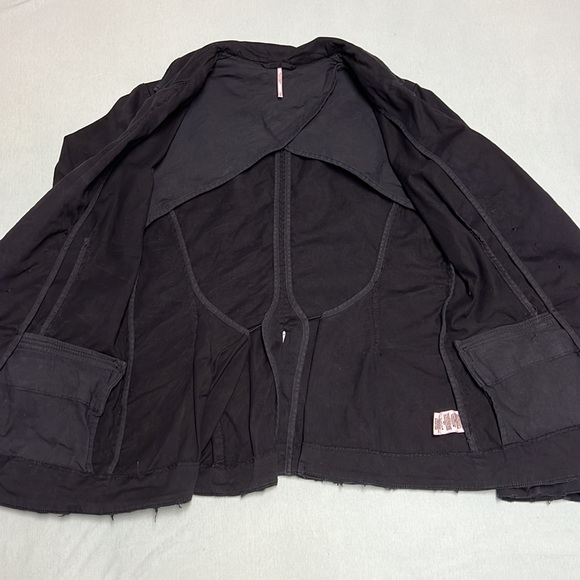 Free People Distressed Black Military Jacket - Medium - Picture 7 of 9